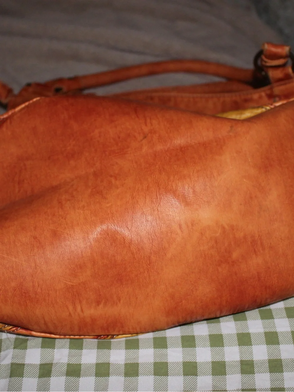 D&G Two-Tone Orange and Mustard Leather Shoulder Bag